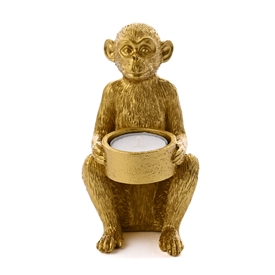 Gold Monkey Candle Holder