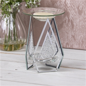 Diamond Shaped Oil Burner With Crystals