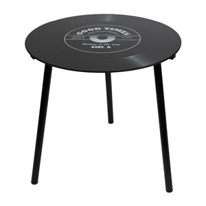 40cm Retro Record Table - Black