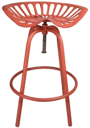 Red Metal Tractor Seat Stool