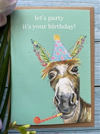 A6 Eco Card - Birthday Party Donkey