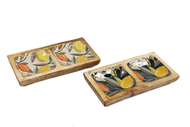 2asst Citrus Enamelled Tray 20cm