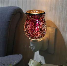 10W* Plug-In Glass Oil Warmer - Fuchsia Gem