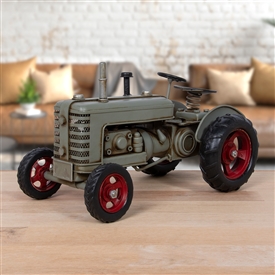 Grey Metal Vintage Tractor Ornament