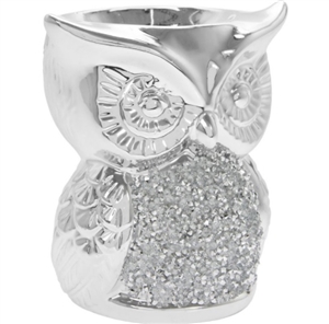 Silver Sparkle Owl Burner