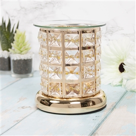 DUE MAY Glass Crystal Oil/Wax Warmer Gold