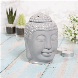 Grey Buddha Head Oil Burner 14cm