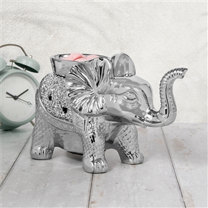 Silver Sparkle Large Elephant Electric Wax Melter