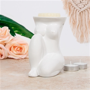 Kneeling Body Oil/Wax Warmer - White