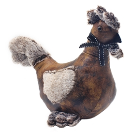 DUE MAY Faux Leather Doorstop - Chicken