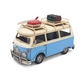 Vintage Red Campervan - Blue 28cm