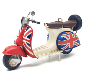 Vintage Metal Union Jack Scooter Ornament 32cm