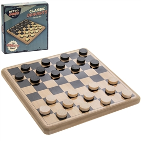 Retro Wooden Draughts Pack