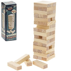 Retro Wooden Tower Block Game