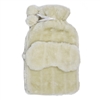 Fluffy Hot Water Bottle And Mask Set - White 33cm