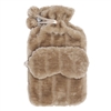 Fluffy Hot Water Bottle And Mask Set - Beige 33cm