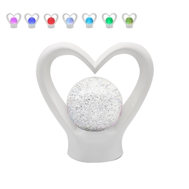Heart LED Glitter Lamp - White