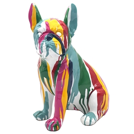 DUE FEB Drip Art Resin Statue - Bulldog