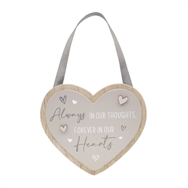 DUE FEB Hanging Heart Plaque - Hearts 18cm