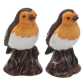 DUE MAR Ceramic Salt & Pepper Set - Robin