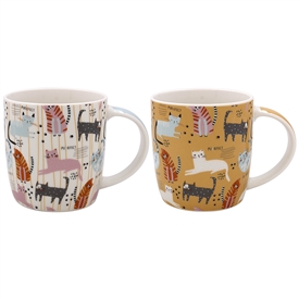 DUE MAR 2asst Ceramic Cat Mug