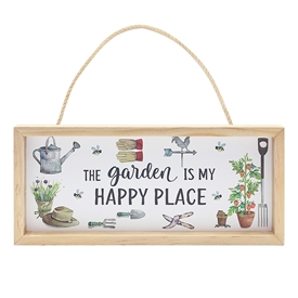 DUE FEB Green Fingers Long Plaque - Happy Place 27cm