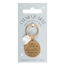 Leave A Little Sparkle Keyring - Clear Quartz