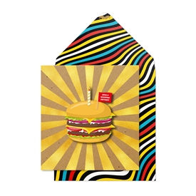 Birthday Burger Card 16cm
