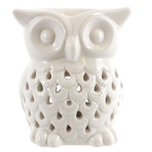 White Ceramic Owl Burner 11cm