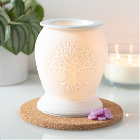 (29% OFF FLASH OFFER) Large Porcelain Etched Aroma Lamp - Tree of Life