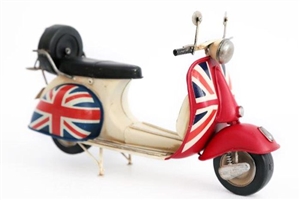 Retro Union Jack Scooter Tin Ornament 30cm