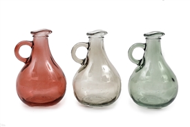 3asst Coloured Glass Vase 13.5cm