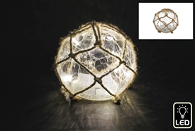 DUE FEB Large LED Crackle Ball With Jute Netting 13cm