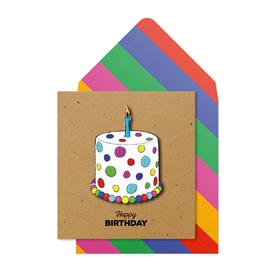Spotty Birthday Cake Card 16cm