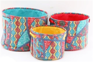 Set Of 3 Batik Baskets 35cm