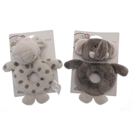 2asst Elli & Raff Plush Rattle Made From Recycled Plastic