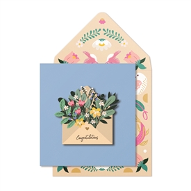 Congratulations Floral Card 16cm