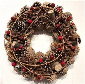 Rustic Wraparound Christmas Wreath 35cm