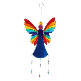 ##38cm Rainbow Wing Angel Resin Suncatcher