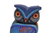 Colorful Blue Owl Genuine Oaxacan Wood Carving