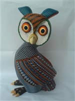 Blue Owl Genuine Oaxacan Wood Carving