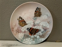 Butterfly Collector Plate Vintage Red Admirals by Lena Liu on W.S. George Fine China - 1989