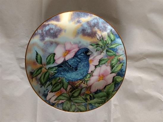Indigo Bunting Vintage Collector Plate 1983 - Songbirds of the South