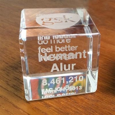 Patent Plaques Custom Desktop 2" x 2" x 2" Acrylic Patent Cube.