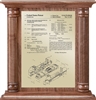 Patent Plaques Custom Wall Hanging Traditional Column Patent Plaque - 12" x 12.5" Gold and Walnut.