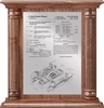 Patent Plaques Custom Wall Hanging Traditional Column Patent Plaque - 12" x 12.5" Silver and Walnut.