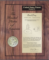 Patent Plaques Custom Wall Hanging 10.5" x 13" Wood Engraved Patent Plaque.