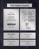 Patent Plaques Custom Wall Hanging 5-Series Patent Plaque - Silver on Black.