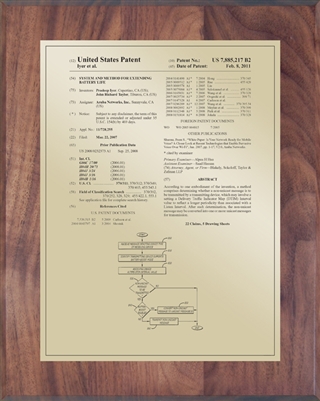 Patent Plaques Custom Wall Hanging Traditional Patent Plaque - 8" x 10" Gold and Walnut.