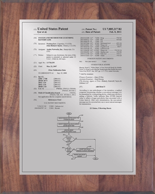 Patent Plaques Custom Wall Hanging Traditional Patent Plaque - 8" x 10" Silver and Walnut.